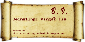 Beinstingl Virgília névjegykártya